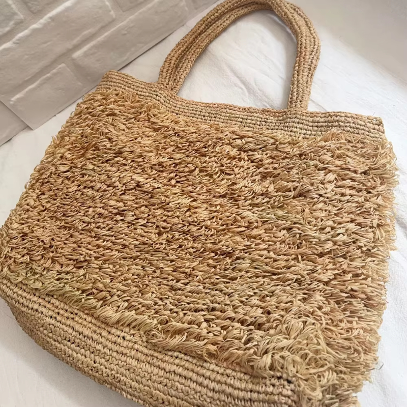 Raffia Hand-crocheted Shoulder - Crochet Bag Raffia บทวิจารณ์และราคา