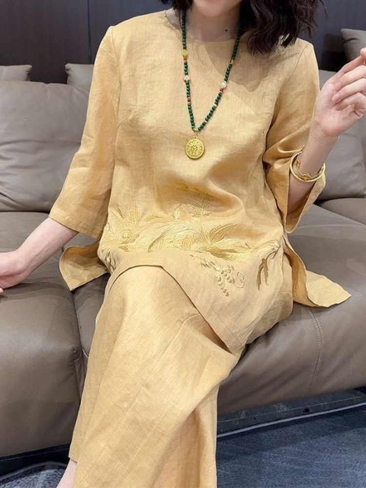 High-End Lightweight Cotton Li - Linen Pant Wide บทวิจารณ์และราคา