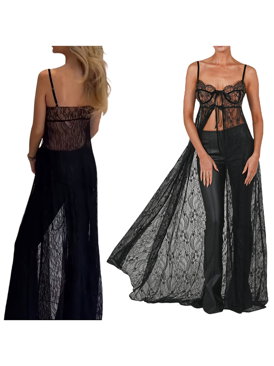 Women Lace Floral See Through  - Kimono Sheer Floral บทวิจารณ์และราคา