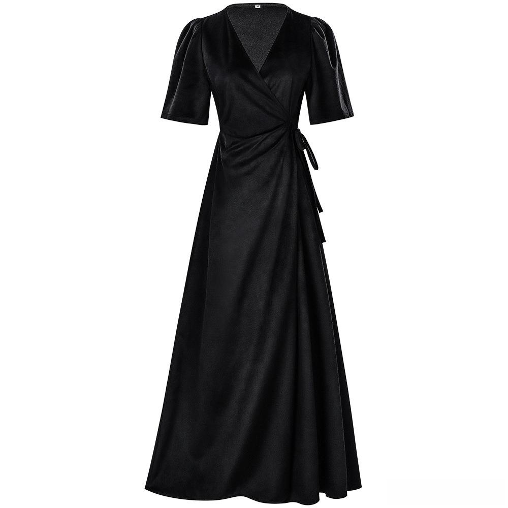 Ladies Long V-Neck Wrap Slim P - Linen Dress Wrap บทวิจารณ์และราคา