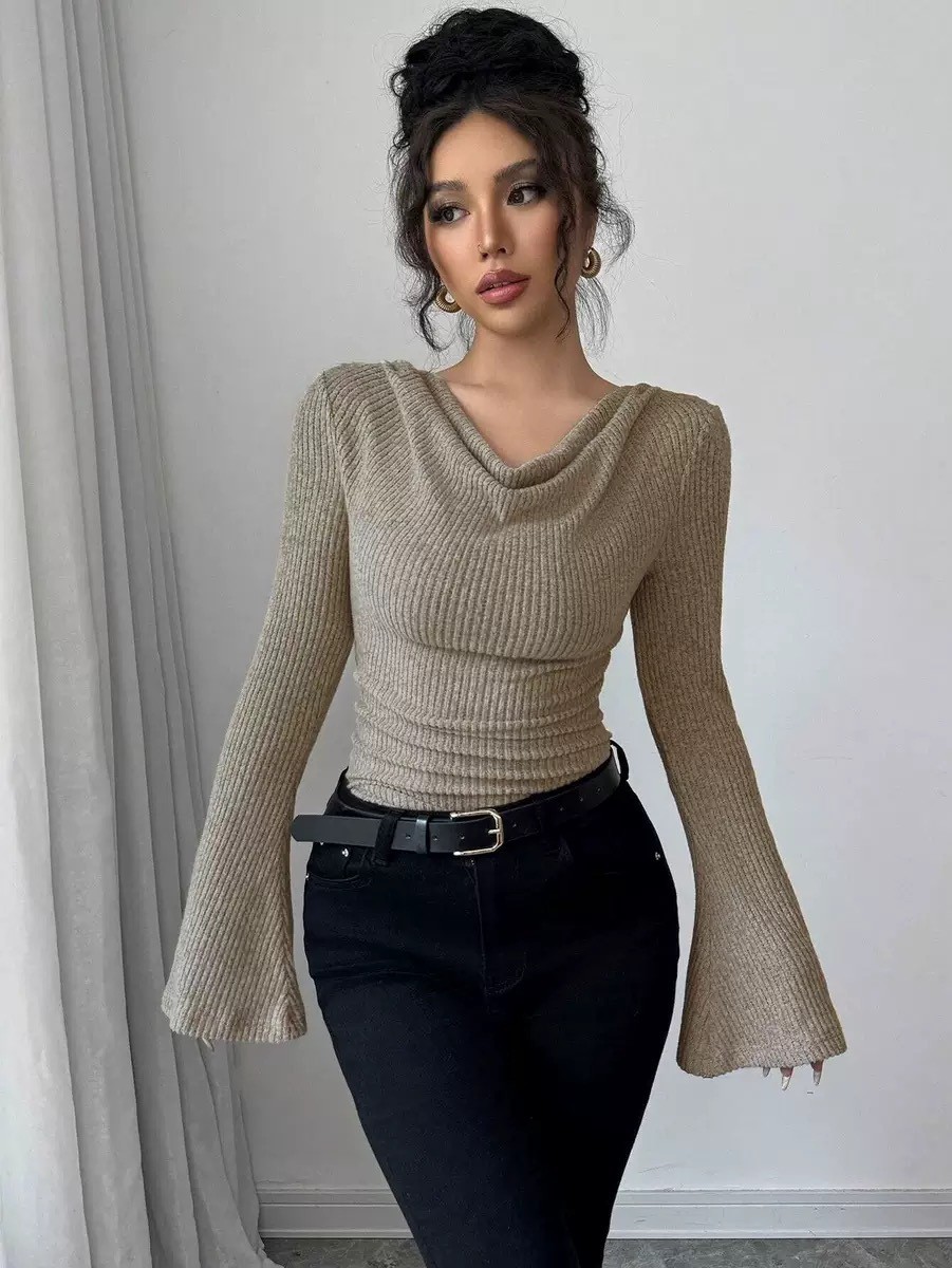 Women Blouse Off Shoulder Cowl - Blouse Off Shoulder บทวิจารณ์และราคา