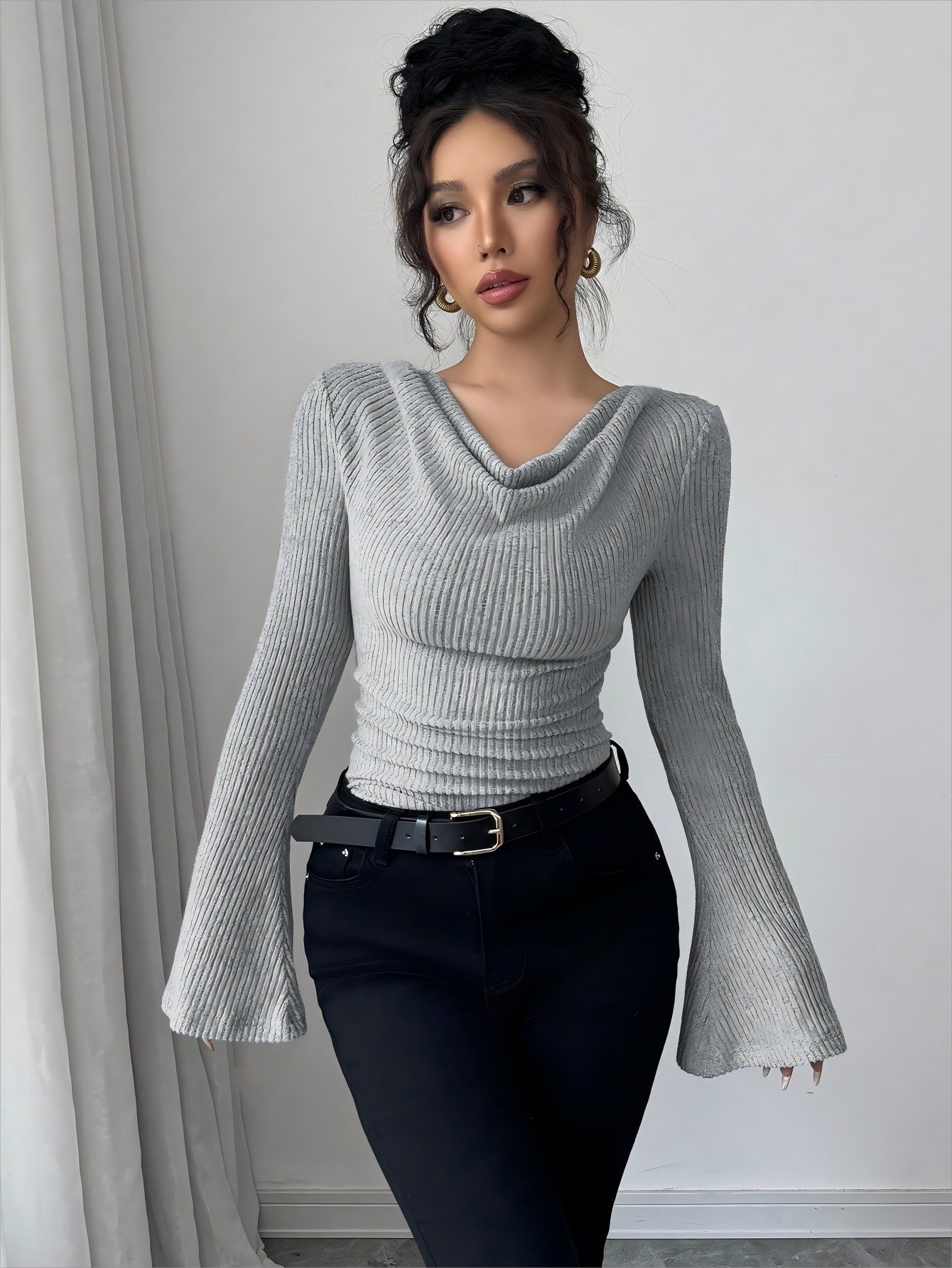 Women Blouse Off Shoulder Cowl - Blouse Off Shoulder บทวิจารณ์และราคา