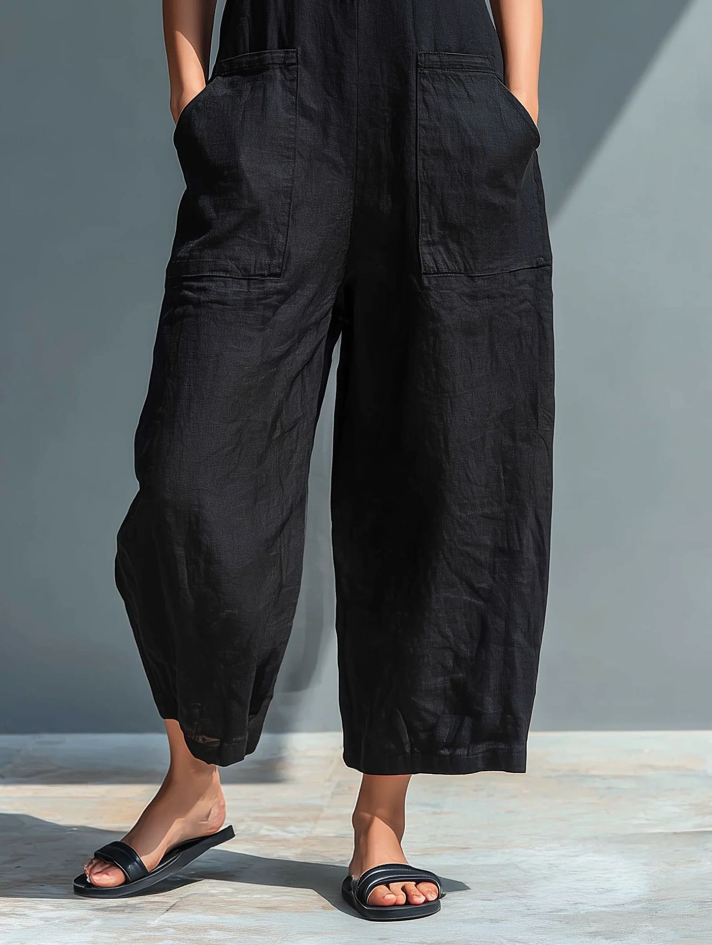 Summer Women's Clothing Sleeve - Jumpsuit Linen Relaxed บทวิจารณ์และราคา