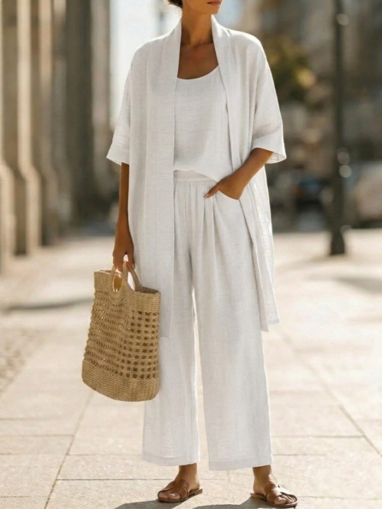 Casual Solid Cotton Linen Loos - Linen Pant Wide บทวิจารณ์และราคา