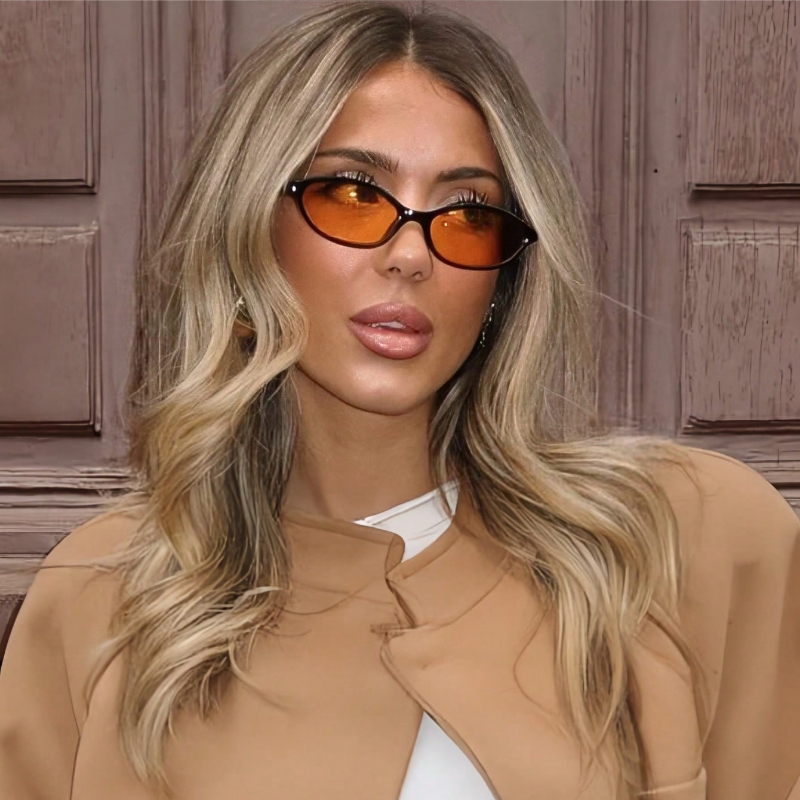 Retro Oval Frame Sunglasses Fa - Sunglasses Cat Eye บทวิจารณ์และราคา