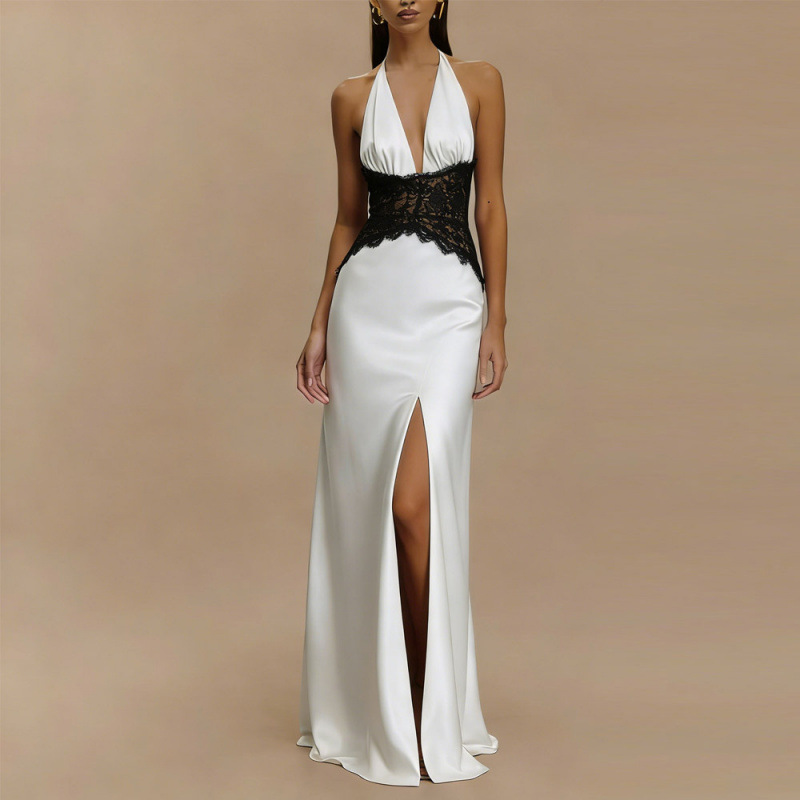 Sexy Backless Halter Maxi Dres - Maxi Dress Halter บทวิจารณ์และราคา