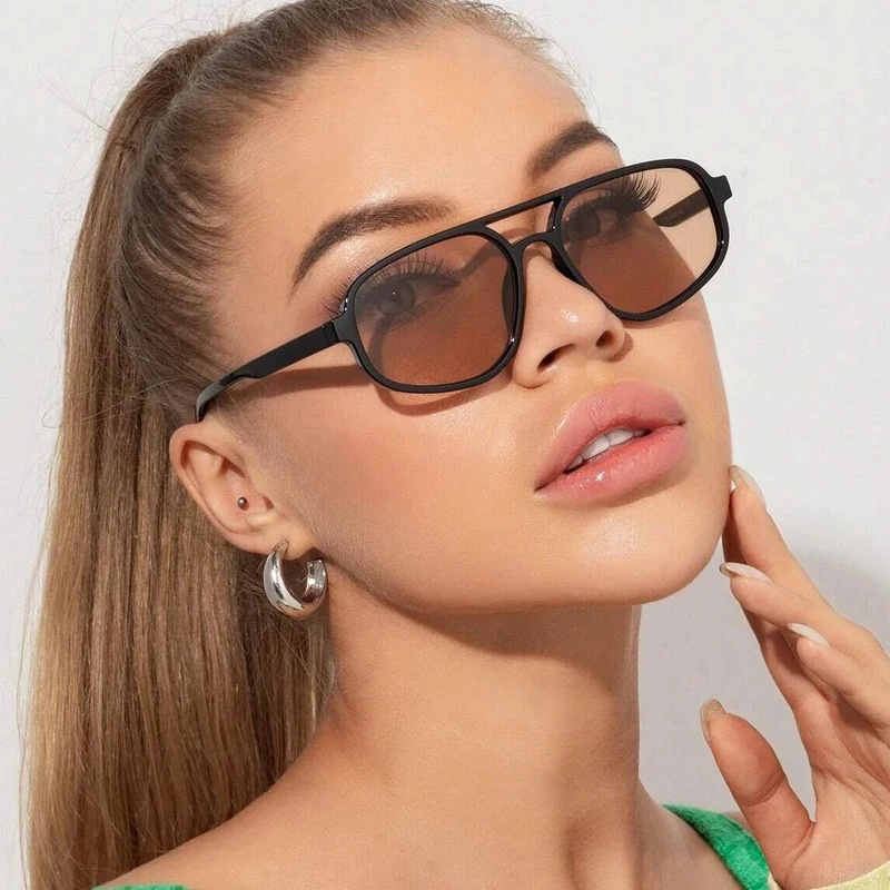 New Retro Double Bridge Sungla - Sunglasses Cat Eye บทวิจารณ์และราคา