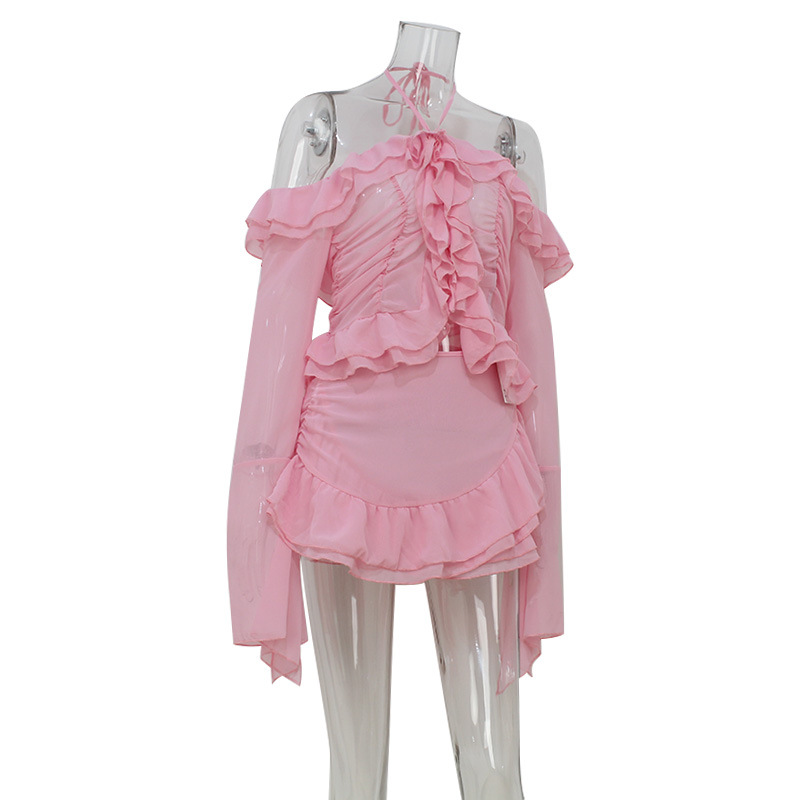 Women Holiday Sweet Ruffles 2  - Blouse Off Shoulder บทวิจารณ์และราคา