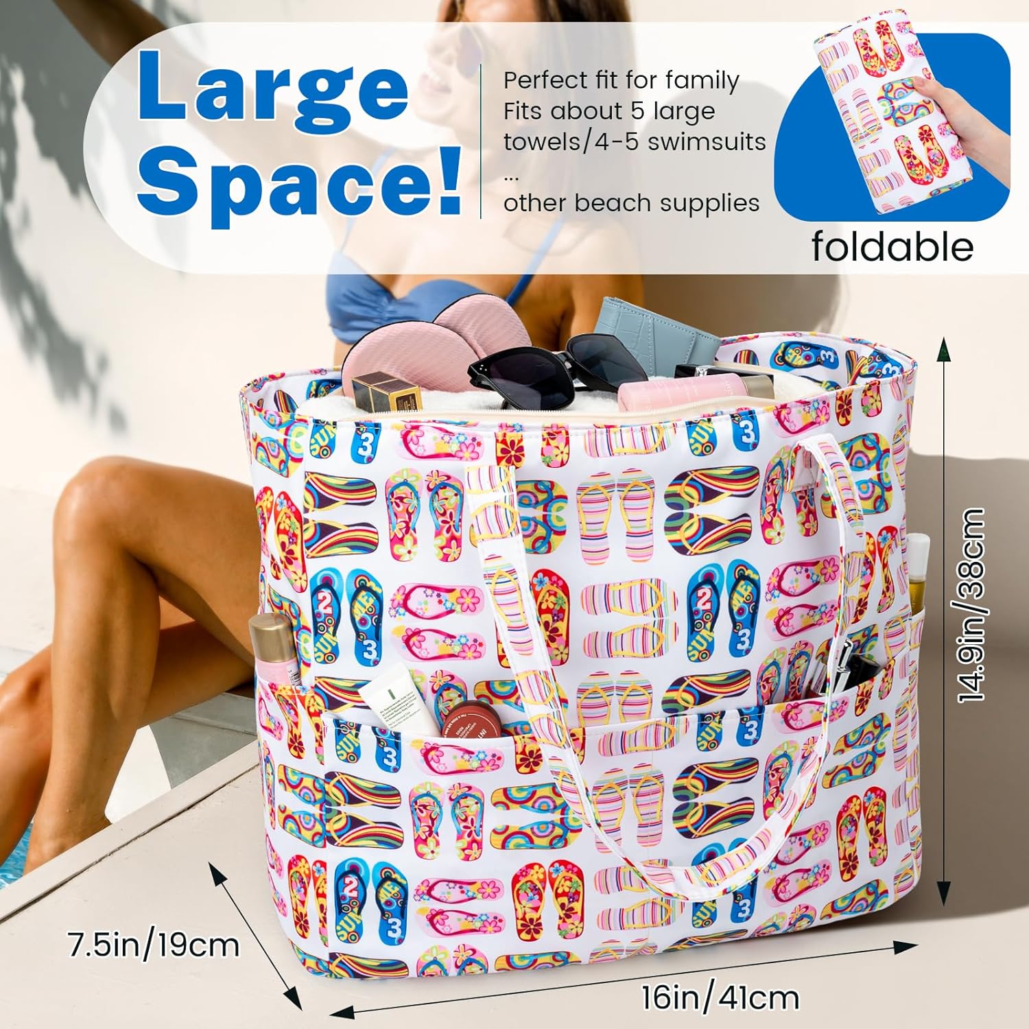 Beach Bag for Women, Hobo Pool - Tote Bag Beach บทวิจารณ์และราคา