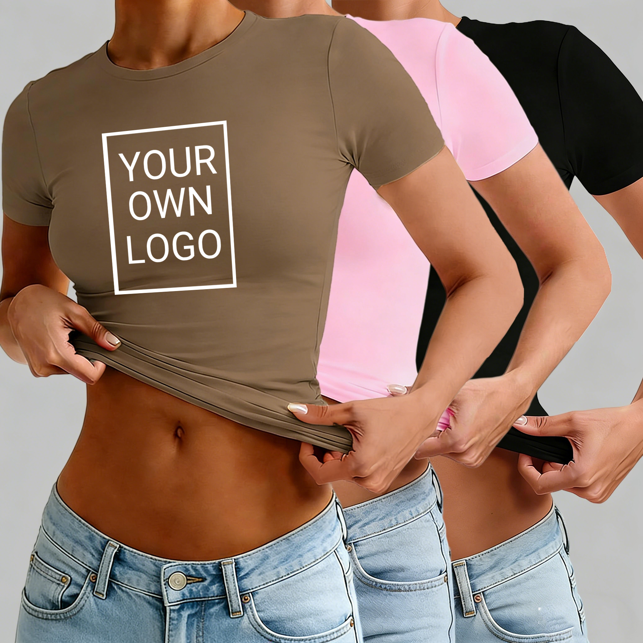 Customized Logo Pattern Womens - Crop Top Crochet บทวิจารณ์และราคา