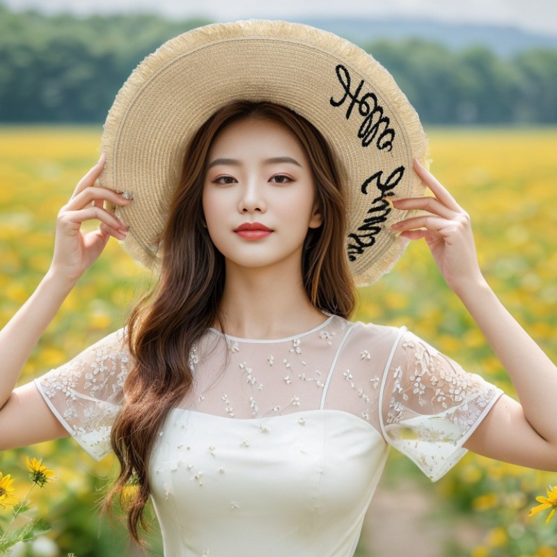 1pc Summer Floppy Beach Hats f - Hat Floppy Wide บทวิจารณ์และราคา