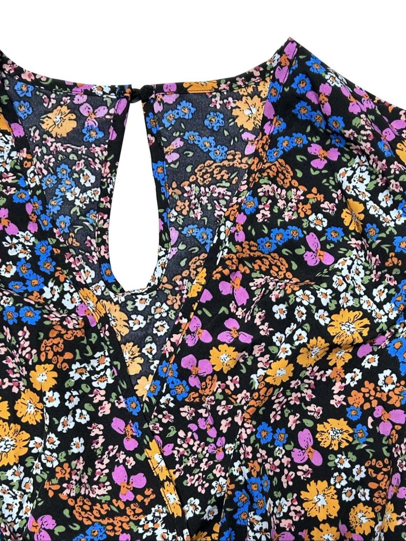 【Plus Size】 Floral Print Tie S - Romper Floral Print บทวิจารณ์และราคา