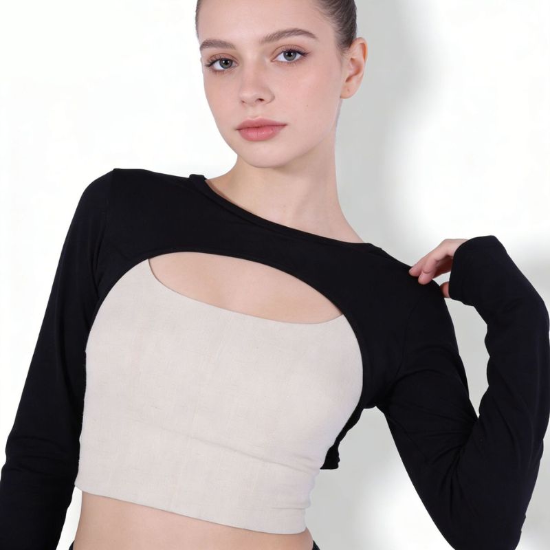 Modal Ice Silk Arm Sleeves Ult - Crop Top Crochet บทวิจารณ์และราคา