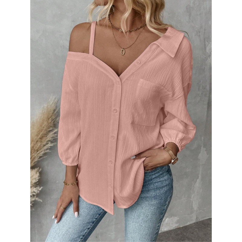 Plus Size1XL-5XL Women Blouses - Blouse Off Shoulder บทวิจารณ์และราคา