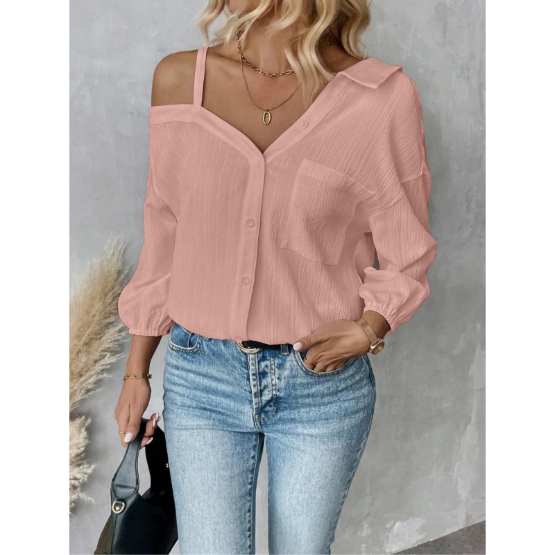 Plus Size1XL-5XL Women Blouses - Blouse Off Shoulder บทวิจารณ์และราคา