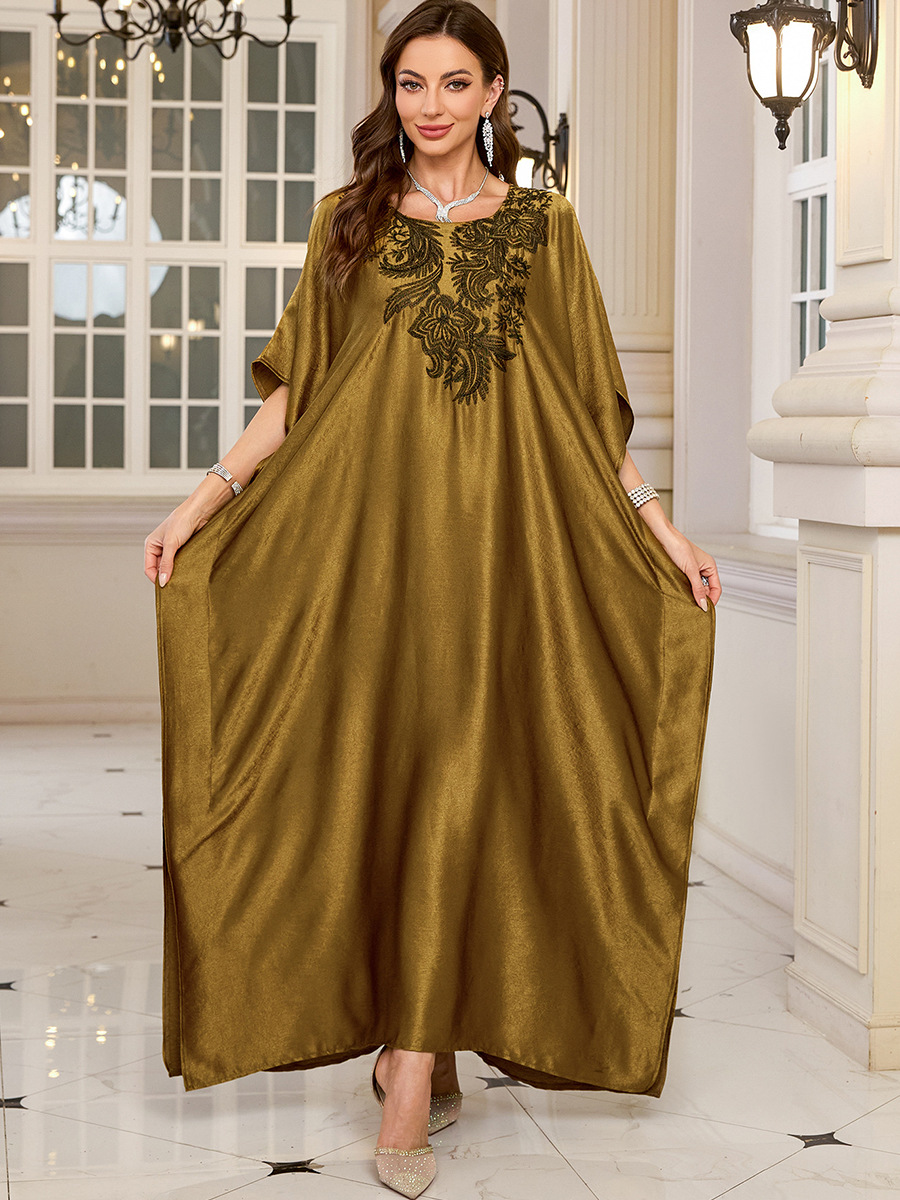 Women Embroidered Long Caftans - Cover Up Kaftan บทวิจารณ์และราคา
