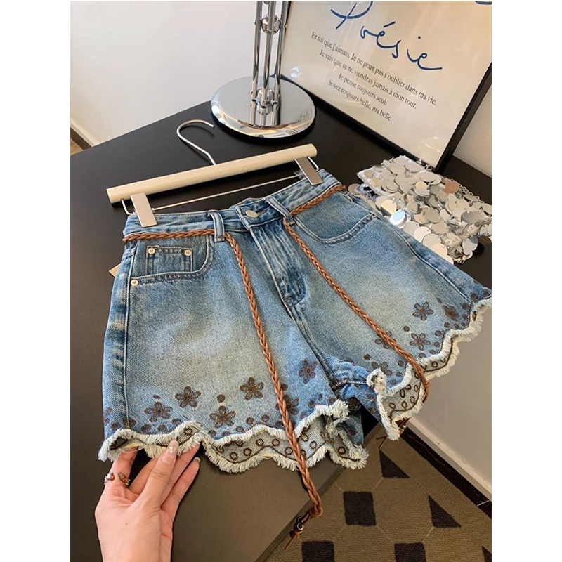 Breathable Vintage Denim Short - Shorts Denim Frayed บทวิจารณ์และราคา