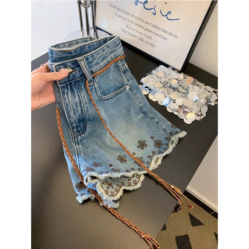 Breathable Vintage Denim Short - Shorts Denim Frayed บทวิจารณ์และราคา