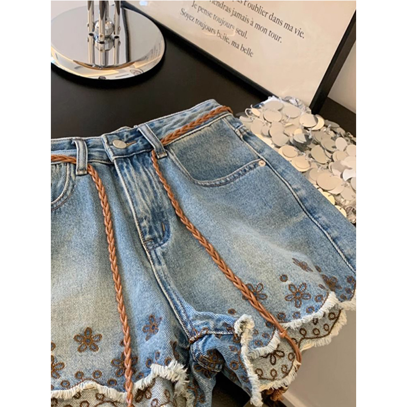 Breathable Vintage Denim Short - Shorts Denim Frayed บทวิจารณ์และราคา