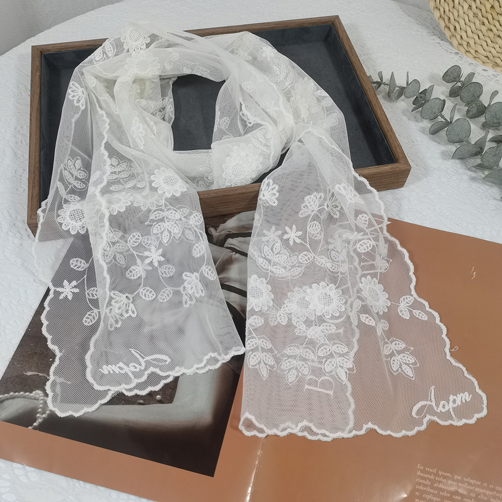 Lace Sunflower Silk Scarf Fair - Headband Summer Knit บทวิจารณ์และราคา
