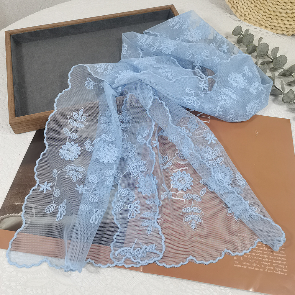 Lace Sunflower Silk Scarf Fair - Headband Summer Knit บทวิจารณ์และราคา