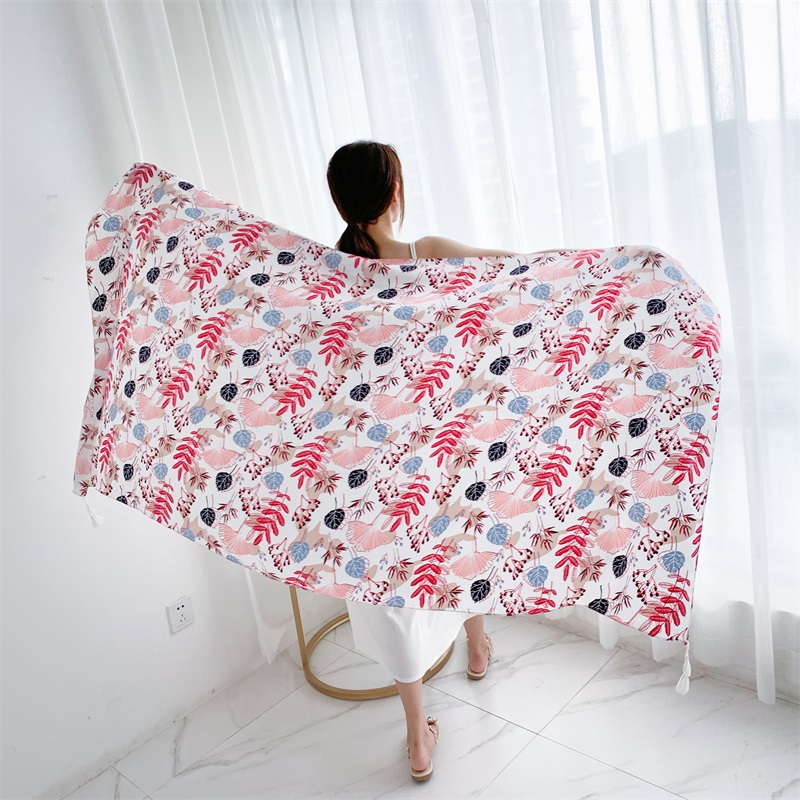 90x185cm Cotton Linen Print Su - Linen Dress Wrap บทวิจารณ์และราคา