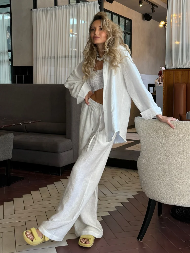 2025 Solid Casual Cotton Linen - Linen Pant Wide บทวิจารณ์และราคา