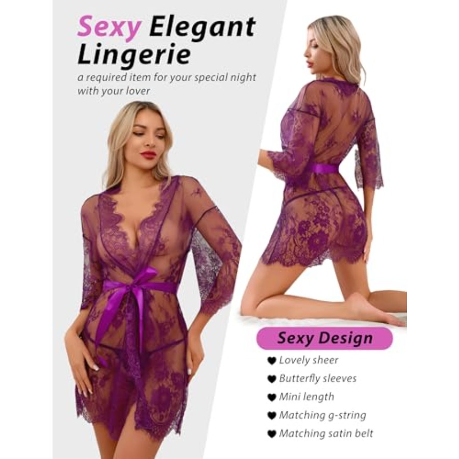 Narcisse Women's Floral Lace K - Kimono Sheer Floral บทวิจารณ์และราคา