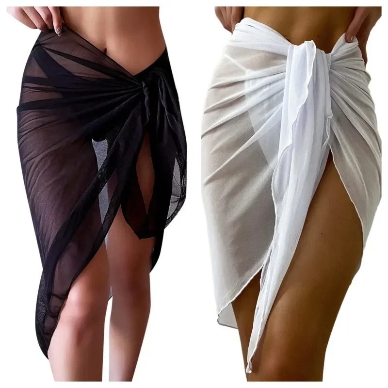 Summer Beach Dress Wrap Sheer  - Cover Up Kaftan บทวิจารณ์และราคา
