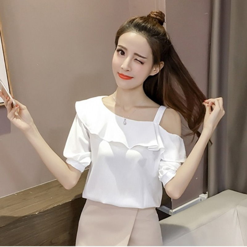 New Summer Women Sexy off-the- - Blouse Off Shoulder บทวิจารณ์และราคา