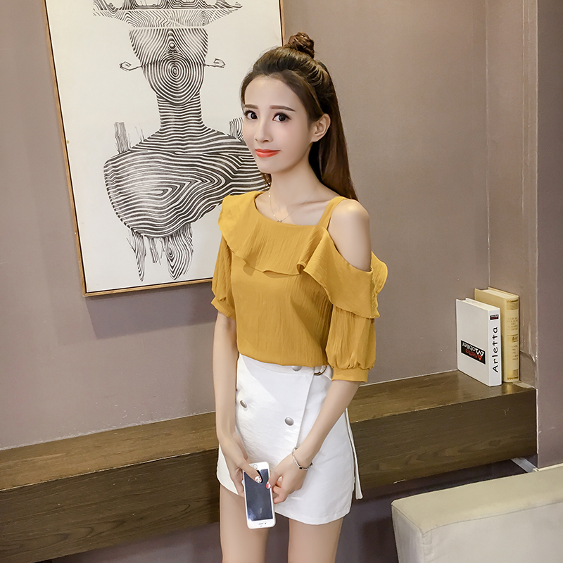 New Summer Women Sexy off-the- - Blouse Off Shoulder บทวิจารณ์และราคา