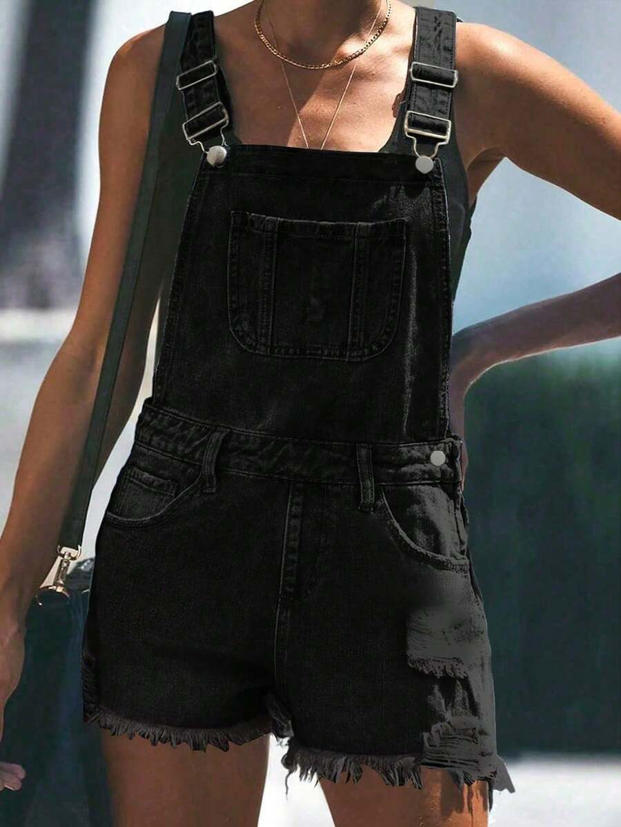 Womens White Distressed Denim  - Shorts Denim Frayed บทวิจารณ์และราคา