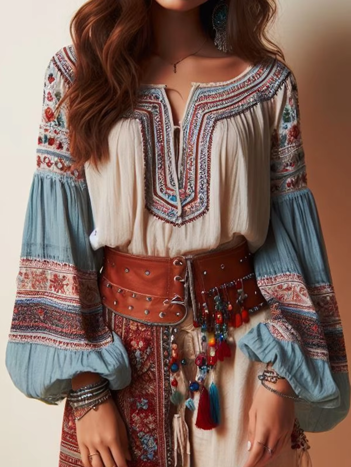 Lantern Sleeves Boho Blouse Fl - Blouse Off Shoulder บทวิจารณ์และราคา
