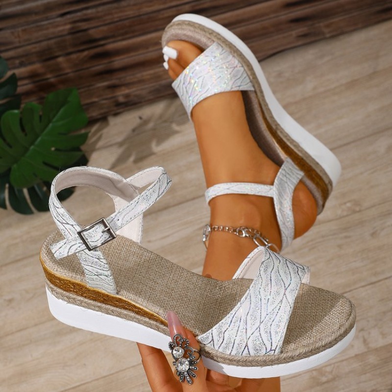 Wedge Sandals for Women White  - Wedge Espadrille Women บทวิจารณ์และราคา